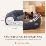 Small Calming Dogs Bed for Small Dogs Anti-Anxiety Machine Washable Fluffy Luxury Anti-Slip Waterproof Mute Base Warming Cozy Soft Pet Puppy Round Bed - Image 5