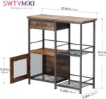 SWTYMIKI Coffee Bar Cabinet for Home - Farmhouse Coffee Stand Station Multi-Purpose Buffet Sideboard Cabinet with Drawers - Kitchen Bar Table for Living Room, Corner, Small Space, Espresso - Image 3