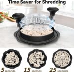 Ukeetap 10" Pro Chicken Shredder Tool Twist Large for Kitchen, BPA-Free Food-Safe Meat Grinder, Visible Chicken Breast Meat Shredder with Strong Anti-Slip Bottom & Ergonomic Handle, Black - Image 4