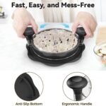 Ukeetap 10" Pro Chicken Shredder Tool Twist Large for Kitchen, BPA-Free Food-Safe Meat Grinder, Visible Chicken Breast Meat Shredder with Strong Anti-Slip Bottom & Ergonomic Handle, Black - Image 5
