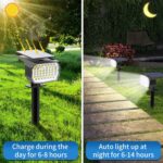 Tadyreal Solar Spot Lights Outdoor 10 Pack, [46 LED/3 Modes] Solar Landscape Spotlights Waterproof, 2-in-1 Auto On/Off Solar Powered Lights for Outside Yard Garden Wall Pathway(Cool White) - Image 4