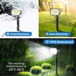 Tadyreal Solar Spot Lights Outdoor 10 Pack, [46 LED/3 Modes] Solar Landscape Spotlights Waterproof, 2-in-1 Auto On/Off Solar Powered Lights for Outside Yard Garden Wall Pathway(Cool White) - Image 5