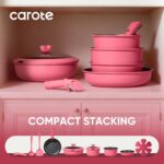 CAROTE 15pcs Pots and Pans Set Non Stick, Cookware Set Non Toxic with Detachable Handle, Induction Kitchen Cooking Set, Dishwasher/Oven Safe, RV/Camping Cookware - Image 5