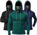 3-Pack Men's Sun Hoodie with Mesh Mask - Quick Dry Compression Fishing Shirts Long Sleeve Outdoor Work - Image 3