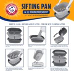 Arm & Hammer Large Sifting Litter Box Scoop Free Cat Litter Tray with Microban, Made in USA - Image 5