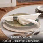 Ramanta Home Natural Coth Dinner Napkin Set of 12, Premium Cotton 18X18 Inch Linen Flax Soft & Durable Washable Ideal for Everyday Use -Dining, Parties, Weddings, Spring & Easter Table Décor - Image 3