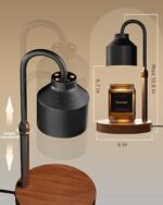 LISUNAR Electric Candle Warmer Lamp Black, Candle Lamp Warmer with Timer, Wax Warmer Lamp for Jar Candles, Adjustable Height Candle Light Warmer with 2 Bulbs - Image 4