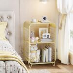 APEXCHASER Cute Nightstand,Metal Side Table,3-Tier Modern End Table with Storage, Small Coffee Tables for Small Spaces,Coffee Table for Living Room, Bedroom,Dorm,Yellow - Image 3