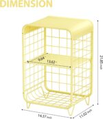APEXCHASER Cute Nightstand,Metal Side Table,3-Tier Modern End Table with Storage, Small Coffee Tables for Small Spaces,Coffee Table for Living Room, Bedroom,Dorm,Yellow - Image 4