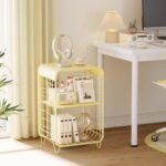 APEXCHASER Cute Nightstand,Metal Side Table,3-Tier Modern End Table with Storage, Small Coffee Tables for Small Spaces,Coffee Table for Living Room, Bedroom,Dorm,Yellow - Image 7