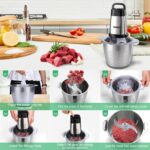Qinkada Food Processor, 500W Powerful Meat Grinder, 14Cup Stainless Steel Bowl, 3 Speed Modes 4 Bi-Level Blades for Onion, Meat, Nuts, Fruit, Garlic, Vegetable, Baby Food - Image 4