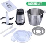 Qinkada Food Processor, 500W Powerful Meat Grinder, 14Cup Stainless Steel Bowl, 3 Speed Modes 4 Bi-Level Blades for Onion, Meat, Nuts, Fruit, Garlic, Vegetable, Baby Food - Image 5