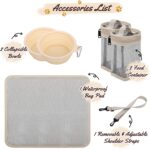 Modoker Dog Travel Bag Organizer for Supplies with 2 Food Containers, 2 Collapsible Bowls & Feeding Mat, Airline Approved Dog Travel Accessories Duffel Bag for Weekend Trips, Camping & Beach, Beige - Image 6