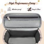 Modoker Dog Travel Bag Organizer for Supplies with 2 Food Containers, 2 Collapsible Bowls & Feeding Mat, Airline Approved Dog Travel Accessories Duffel Bag for Weekend Trips, Camping & Beach, Beige - Image 7