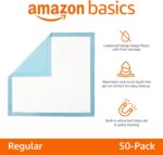 Amazon Basics Heavy Duty Dog and Puppy Pee Pads, Leak-Proof 5-Layer Super Absorbent, Quick-Dry Surface for Potty Training, Regular Size, 24x23", Blue & White, 50 Count - Image 3