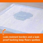 Amazon Basics Heavy Duty Dog and Puppy Pee Pads, Leak-Proof 5-Layer Super Absorbent, Quick-Dry Surface for Potty Training, Regular Size, 24x23", Blue & White, 50 Count - Image 4