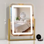 Vanity Mirror with Lights,13.1"×16.7"LED Makeup Mirror,Lighted Makeup Mirror with Lights, Smart Touch Control Dimmable 3 Modes Light, Lighted Up Mirror for Makeup Desk, Bedroom, Dressing Room - Image 3