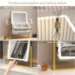 Vanity Mirror with Lights,13.1"×16.7"LED Makeup Mirror,Lighted Makeup Mirror with Lights, Smart Touch Control Dimmable 3 Modes Light, Lighted Up Mirror for Makeup Desk, Bedroom, Dressing Room - Image 4