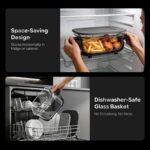 Glass Air Fryer Non Toxic, 6.3QT & 4.4QT Air Fryer with Dual Glass Baskets with Lids, 8-in-1 Portable Air Fryers Cristal, PFOA & PFAS-Free, Dishwasher Safe, Ideal Kitchen Gift - Image 4