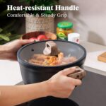 SENSARTE 20Pcs Nonstick Pots and Pans Set, Black Titanium Non Stick Cookware Set, Healthy Kitchen Cooking Set, Induction Compatible, Dishwasher Safe, PFOA/PFOS Free - Image 4