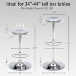 Bar Stools - 2 Pack, Adjustable Swivel Height Counter Bar Stool, Modern Metal Barstools, Backless Barstool for Bar, Kitchen Island, Pub, Silver - Image 4