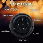 ANERIMST for Dad, Outdoor Bluetooth Speakers with LED Torch Light – Wireless & Waterproof Speaker for Garden, Patio, 360° Sound, 24-Hour Playtime for Men (Black) - Image 4