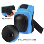 Adult Knee Pads Elbow Pads Wrist Guards for Adult Kids, 6 in 1 Protective Gear Set for Skateboarding Biking Roller Skating Cycling Outdoor Sports (Large) - Image 4