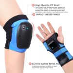 Adult Knee Pads Elbow Pads Wrist Guards for Adult Kids, 6 in 1 Protective Gear Set for Skateboarding Biking Roller Skating Cycling Outdoor Sports (Large) - Image 5