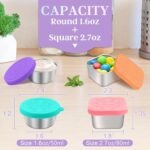 Qukaka 6 PCS Salad Dressing Container to Go,Handy Leakproof Stainless Steel Meal Prep Containers Reusable,Sauce Containers for Lunch Box, Picnics, Travel, Office and Kitchen Storage-1.6oz+2.7oz - Image 3