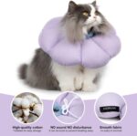 Cat Cone Collar,Cute Waterproof Cat Recovery Collar,Anti-Bite Lick Wound Healing Safety Elizabethan e Collar for Cats,Purple Flower All-Season Style… - Image 4