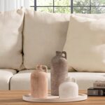 Ceramic Vase Home Table Decor - Flower Vase Set of 3 Living Room Kitchen Decorations Farmhouse Modern Rustic Vases Decorative Centerpiece for Shelf Bedroom Office Bathroom Dining Coffee Desk - Image 4
