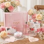 BODY & EARTH Spa Gift Set for Women - Luxurious 5 Pcs Bath and Body Box, Rose Scent, Includes Body Wash, Body Butter, Body Lotion and More, Birthday Mothers Day Gifts for Mom Self Care Kit for Her - Image 3