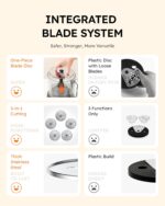 Sangcon Smoothie Blender and Food Processor Combo for Kitchen, 600W Vegetable Chopper with 2 x 8-Cup Bowls, 11-in-1 Food Chopper for Slicing, Shredding, Mixing, Purees & Dough, Shakes, BPA-Free - Image 5
