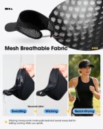 SUNMECI Mesh Breathable Sports Visor - Men Women Adjustable Lightweight Quick Dry Sun Hat for Tennis, Golf, Running - Image 5