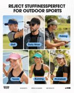 SUNMECI Mesh Breathable Sports Visor - Men Women Adjustable Lightweight Quick Dry Sun Hat for Tennis, Golf, Running - Image 6