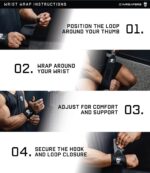 Gymreapers Weightlifting Wrist Wraps (IPF Approved) Professional Quality Wrist Support with Heavy Duty Thumb Loop - Best Wrap for Powerlifting Competition, Strength Training, Bodybuilding - Image 6