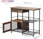 SWTYMIKI 33.31''x14.25'' Coffee Bar Cabinet - Large Farmhouse Coffee Stand Station Multi-Purpose Buffet Sideboard Cabinet with Drawers - Kitchen Bar Table for Living Room, Small Space, Espresso - Image 3