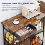 SWTYMIKI 33.31''x14.25'' Coffee Bar Cabinet - Large Farmhouse Coffee Stand Station Multi-Purpose Buffet Sideboard Cabinet with Drawers - Kitchen Bar Table for Living Room, Small Space, Espresso - Image 7
