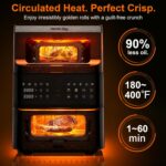 13QT Dual-Basket Air Fryer, Vertical Compact Large Air Fryers with viewing window & Independent Light, 10-in-1 Presets for Home Family, Bake/Grill/Dehydrate/Reheat, Freidora De Aire Dishwasher-Safe - Image 5