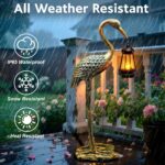 Solar Garden Statue Crane Figurine, Outdoor Hanging Solar Lanterns, 17.7 Inch Blue Heron Sculpture Statue for Patio Yard Porch, Garden Decor for Outside Birthday Gifts for Mom, Women Mother's Day - Image 5