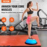VEVOR Half Exercise Ball Trainer, 23/26 inch Balance Ball Trainer, 1500lbs Capacity Stability Ball, Yoga Ball with Resistance Bands & Foot Pump, Strength Fitness Ball for Home Gym Full Body Workout - Image 3