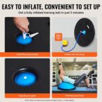 VEVOR Half Exercise Ball Trainer, 23/26 inch Balance Ball Trainer, 1500lbs Capacity Stability Ball, Yoga Ball with Resistance Bands & Foot Pump, Strength Fitness Ball for Home Gym Full Body Workout - Image 5