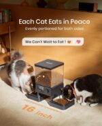 oneisall Automatic Cat Feeder for 2 Cats, 20 Cups/5L Automatic Cat Food Dispenser for Small Pets Indoor, Timed Cat Feeder for Dry Food - Image 3