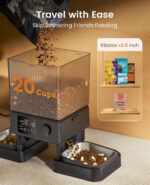 oneisall Automatic Cat Feeder for 2 Cats, 20 Cups/5L Automatic Cat Food Dispenser for Small Pets Indoor, Timed Cat Feeder for Dry Food - Image 5