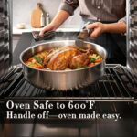 CAROTE 13 PCS Tri-Ply Stainless Steel Cookware Set with Detachable Handle, Pots and Pans Set, Induction Kitchen Cooking Sets, RV/Camping Cookware, Oven Safe - Image 7