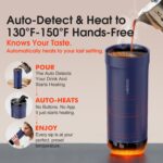 VSITOO S5 heated travel mug,16oz, Auto-Sensing AI Heats Drinks To 120-150°F Hands-Free. Temperature Control for All Cars, Perfect for Home/Office/Travel/Outdoor, Ideal Gift for Coffee Lovers - Blue - Image 5