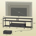 Huuger 63 Inch LED TV Stand for 65 70 Inch TV, Entertainment Center with Open Shelves and Power Outlets, TV Console for Living Room, Media Console with Drawers, Black - Image 5