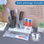50 Sets Personal Hygiene Kit Basic Toiletry Kits Homeless Supplies Bulk for Women,Men,Travel,Charity,Business Include 50 Toothbrush, 50 Toothpaste, 50 Comb, 50 Bath Soap and 250 Floss Picks - Image 3