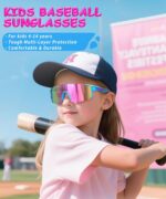 Kids Sunglasses Youth Baseball Softball Sunglasses for Girls Boys Age 4-14 UV Protection Sports Kids 3 Pack - Image 3