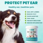 MEDUWEDU Ear Cleaner Finger Wipes 60 Counts, Dog Ear Cleaner, Grooming Kit Care for Dogs and Cats, Soft & Easy Otic Cleaning Pads, Remove Wax, Dirt & Stop Smelly, Itchy, Non-Irritating, Coconut Scent - Image 3